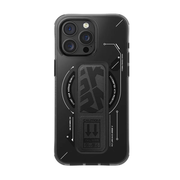 SkinArma iPhone 16 Pro Max Helio MagSafe Case With Grip Stand | Black SkinArma iPhone 16 Pro Max Helio MagSafe Case With Grip Stand | Black